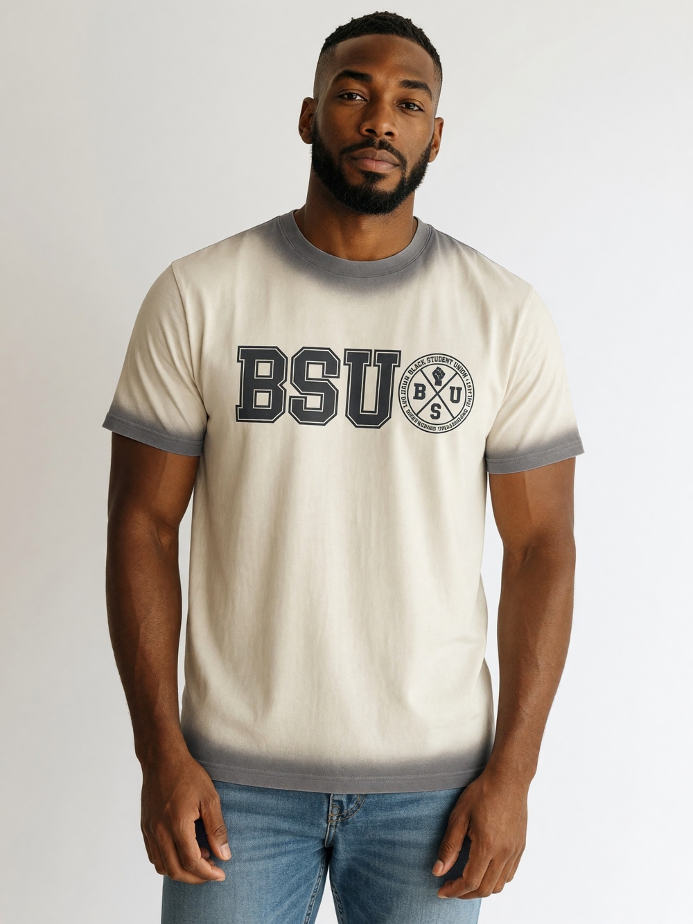 NWT Cross Colours BSU Black Student Union Dip-Dye T-Shirt - Size Small